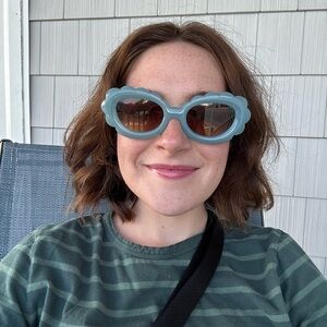 Blue Scalloped Sunglasses